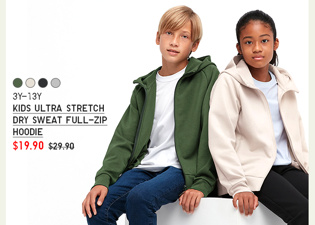 PDP11 - KIDS ULTRA STRETCH DRY SWEAT FULL-ZIP HOODIE