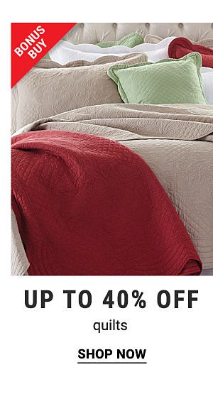 Bonus Buy - Up to 40% off quilts. Shop Now.