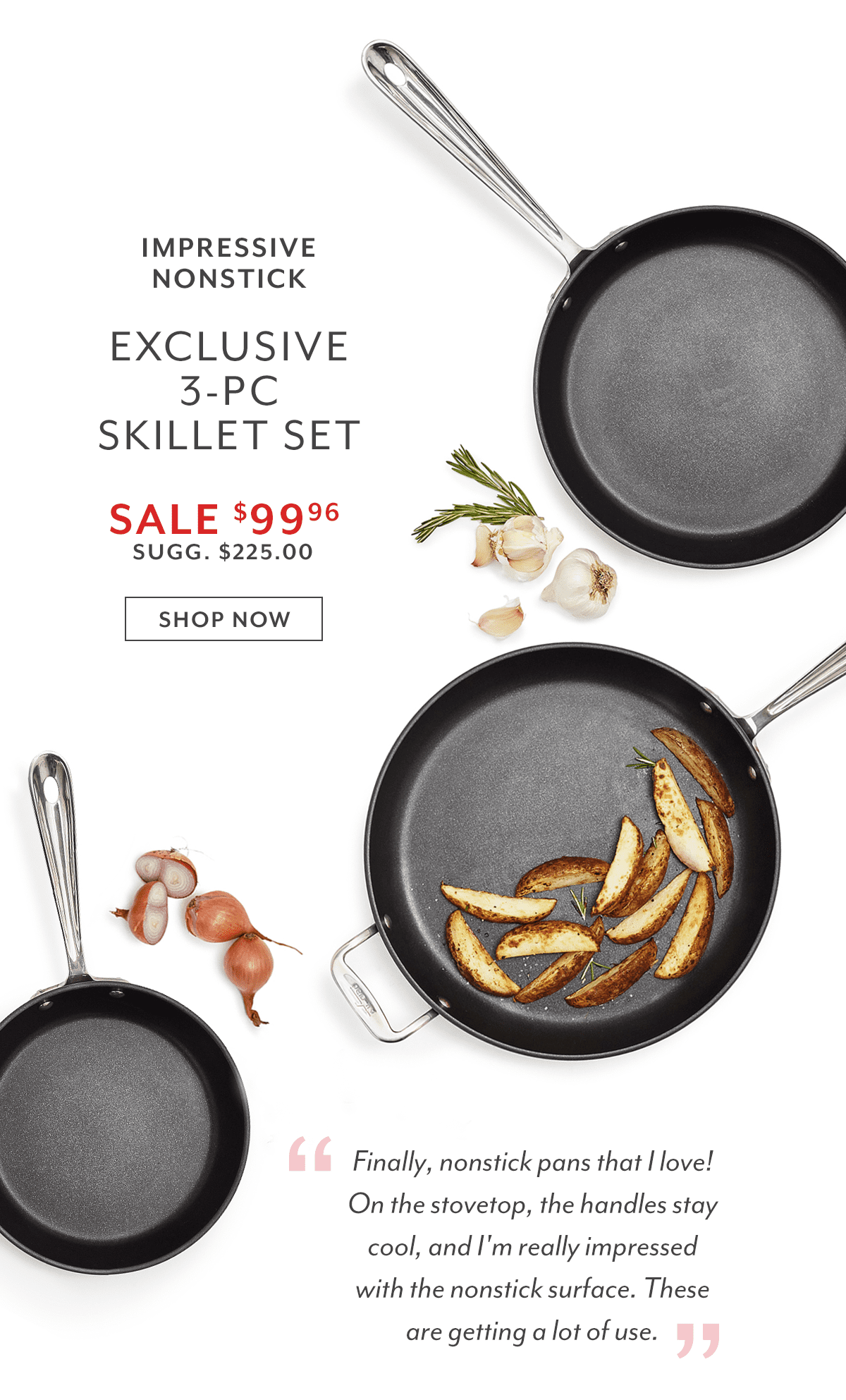 All-Clad HA1 Nonstick 3-PC Skillet Set