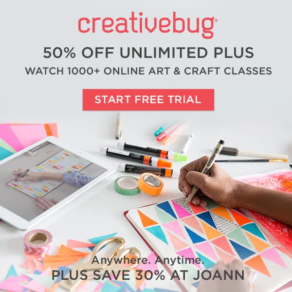 Learn With CreativeBug. 50% off Unlimited Plus Subscription plus save 30% at JOANN. START FREE TRIAL.