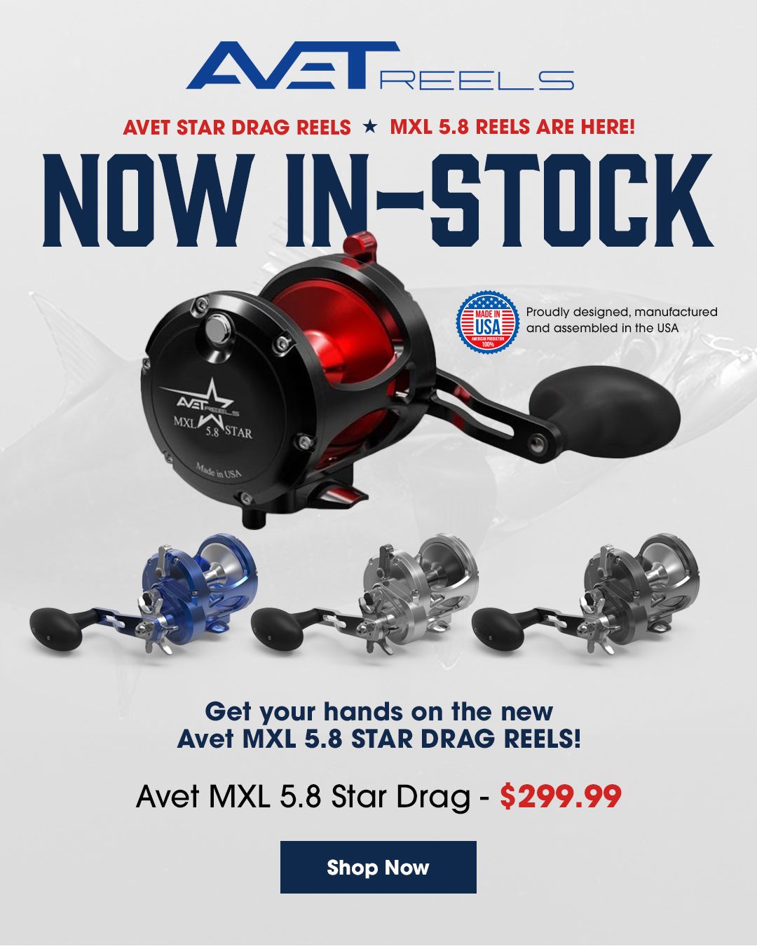 New Avet Star Drag Reels MXL 5.8 In-Stock