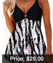 Zebra Print Double Strap Ring Detail Swimdress and Shorts