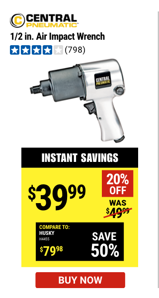 Central Pneumatic: 1/2 in Air Impact Wrench