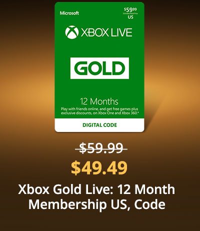 Xbox Gold Live: 12 Month Membership US (Digital Code)