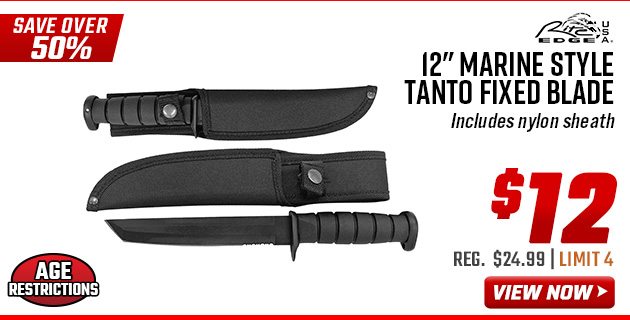 Rite Edge 12'' Marine Style Tanto Fixed Blade