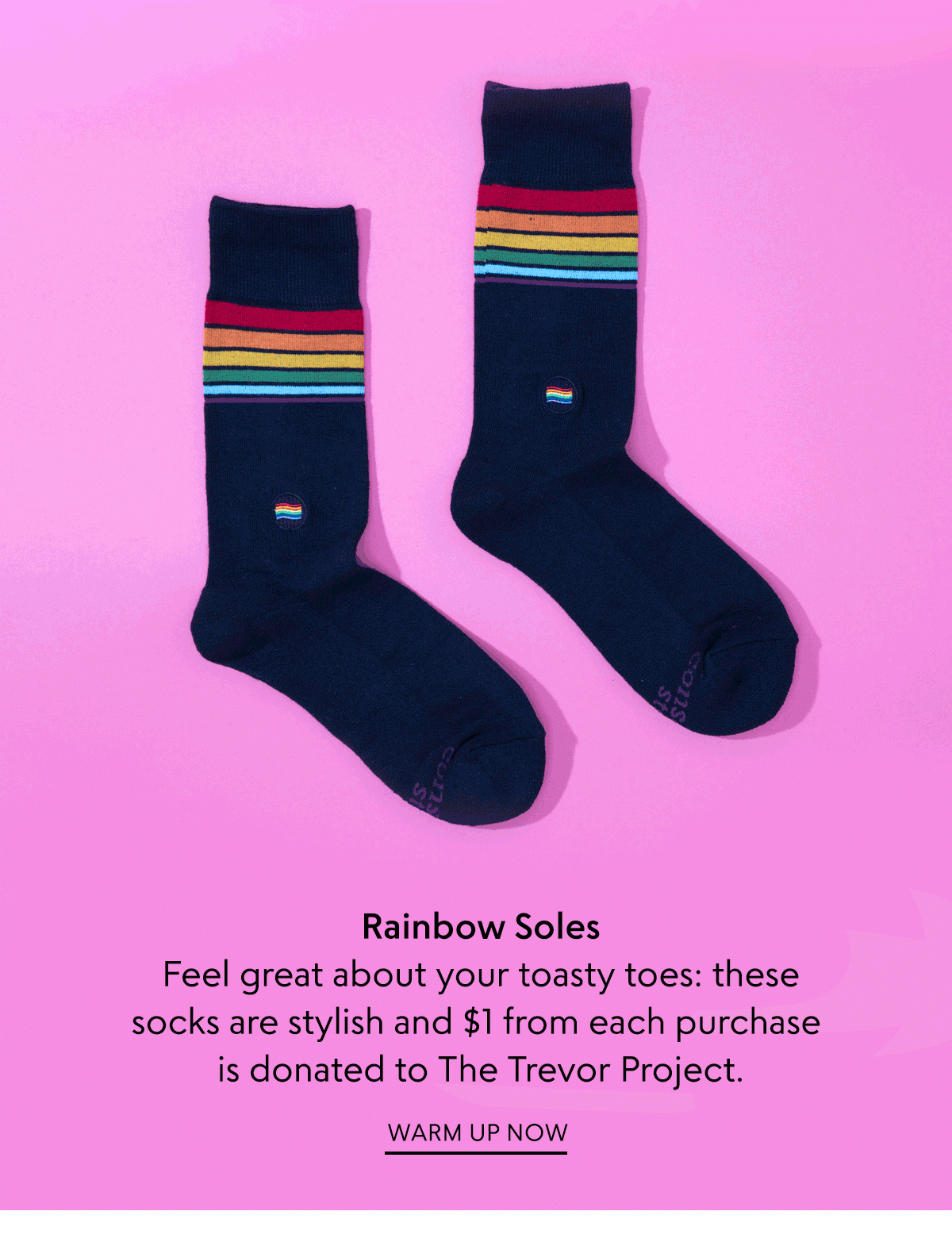 The LGBTQ Trevor Project Socks: these socks are stylish and $1 from each purchase is donated to The Trevor Project.