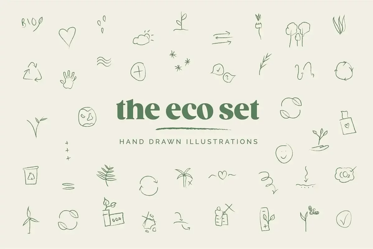 Eco Green Sustainable Icons