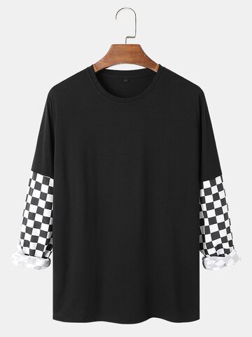 Black & White Checkered Sleeve T-Shirts