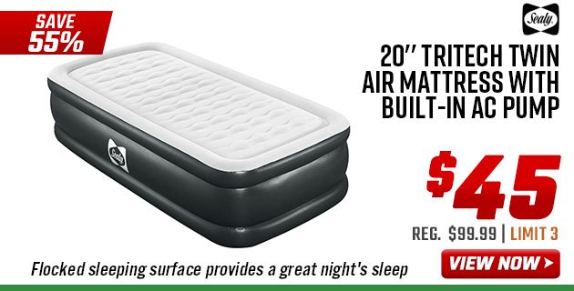 Sealy 20'' Tritech Twin Air Mattress With Built-in AC Pump