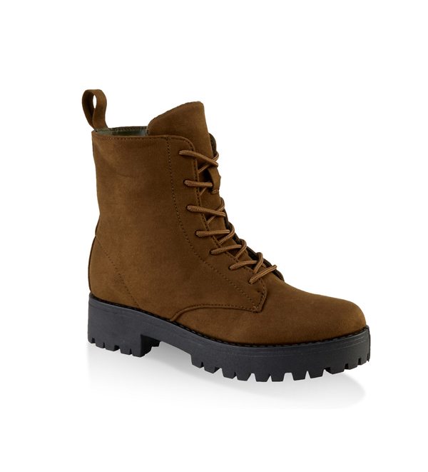 Lace Up Lug Sole Combat Boots