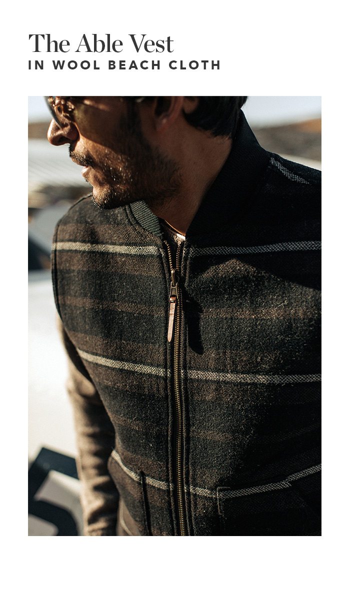The Able Vest in Wool Beach Cloth