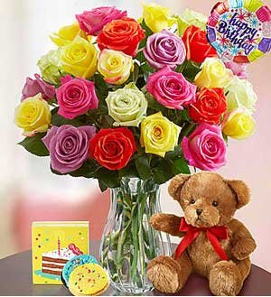 Happy Birthday Assorted Roses SHOP NOW