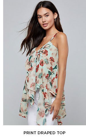 PRINT DRAPED TOP