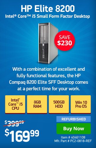 HP 8200 Elite i5 8GB 500GB SFF w/ 1yr Warranty | 40461108 | Shop Now