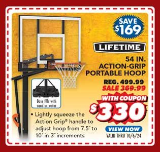 Lifetime 54'' Action Grip Portable Hoop