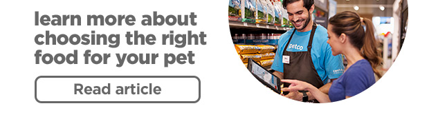 Learn more about choosing the right food for your pet. Read article >