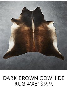 dark brown cowhide rug 4'x6'