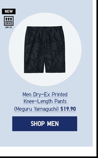 MEN DRY-EX PRINTED KNEE-LENGTH PANTS $19.90