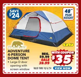 Golden Bear Adventure 4-Person Dome Tent