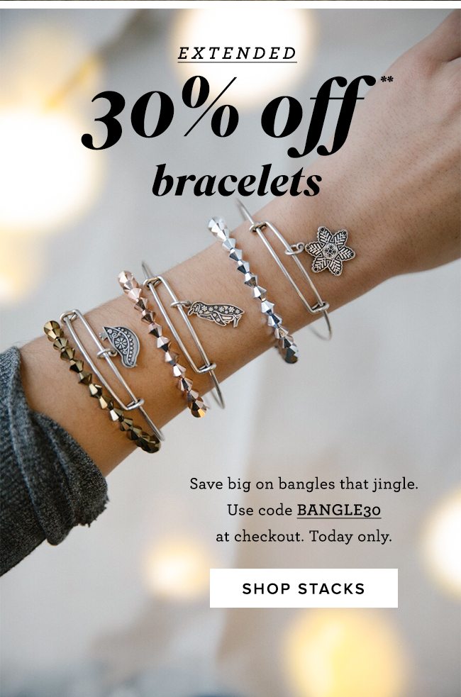 30% off bracelets with code BANGLE30 ends today!