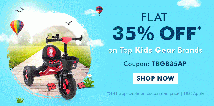 Flat 35% OFF* on Top Kids Gear Brands