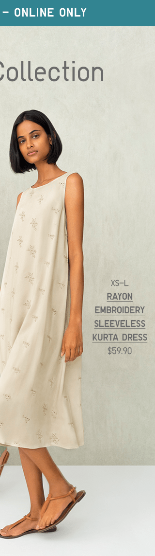 HERO2 - WOMEN RYON EMBROIDERY SLEEVELESS KURTA DRESS