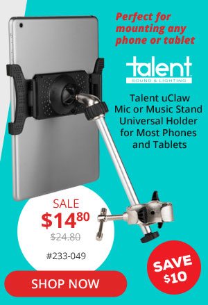 Talent uClaw UMS-1 Mic or Music Stand Universal Holder for Most Phones and Tablets