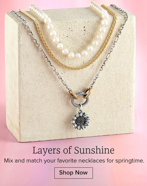 Layers of Sunshine - Mix and match your favorite necklaces for springtime. Shop Now