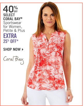 Shop 40% Off Select Coral Bay - Extra 25% Off*