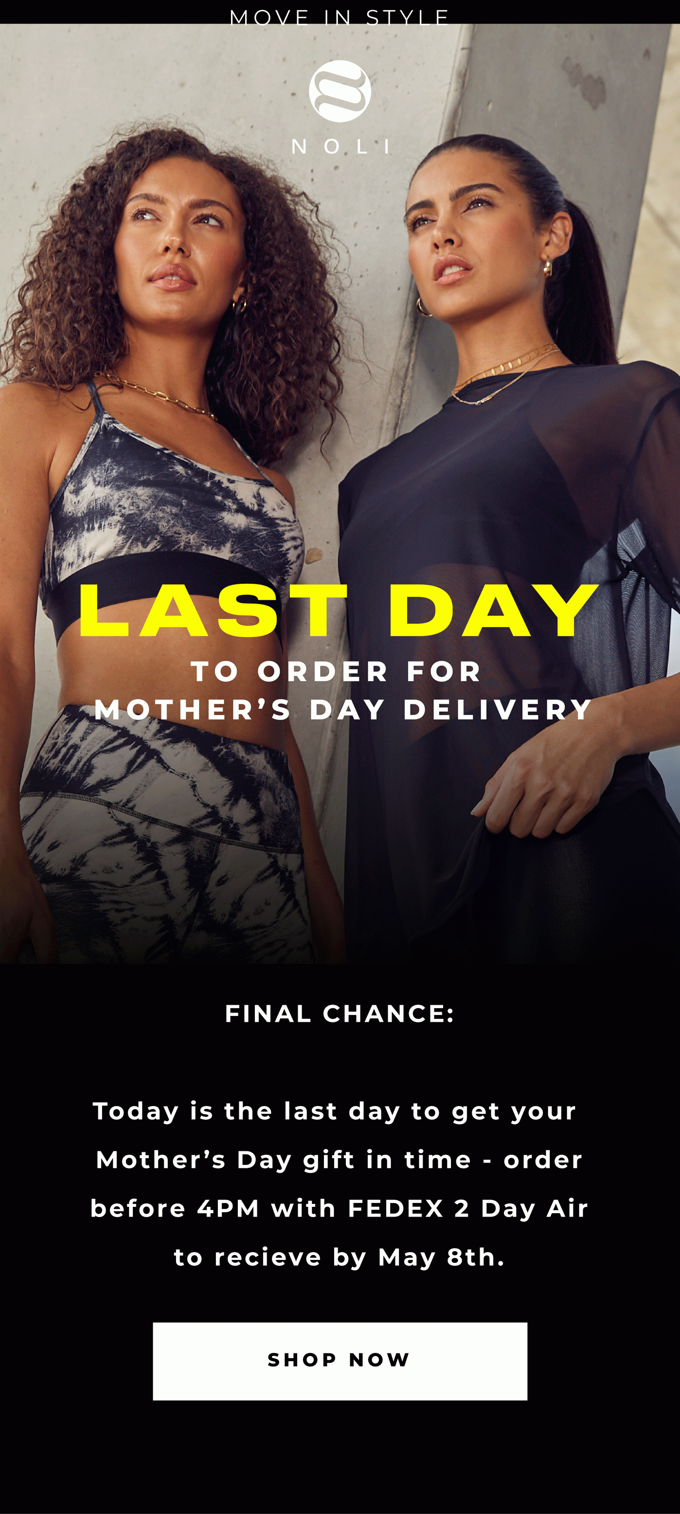 last day to order for Mother's Day delivery 