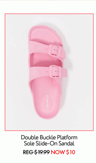 Girls Two Buckle Band Slide-On Sandal