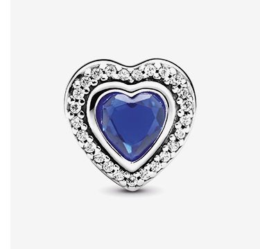 Sparkling Blue Heart Charm