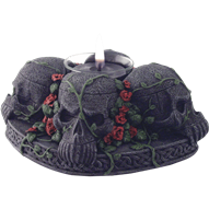 Wiccan Skull Tea Light Holder