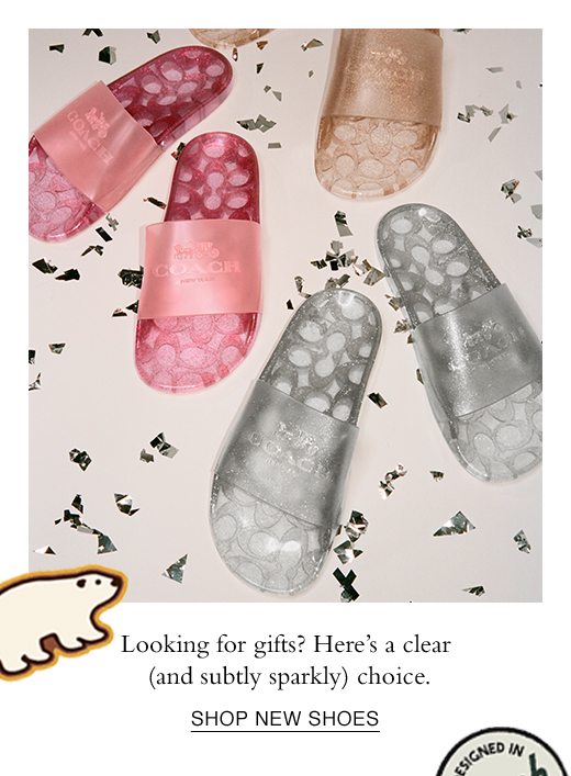 Looking for gifts? Here's a clear (and subtly sparkly) choice. SHOP NEW SHOES