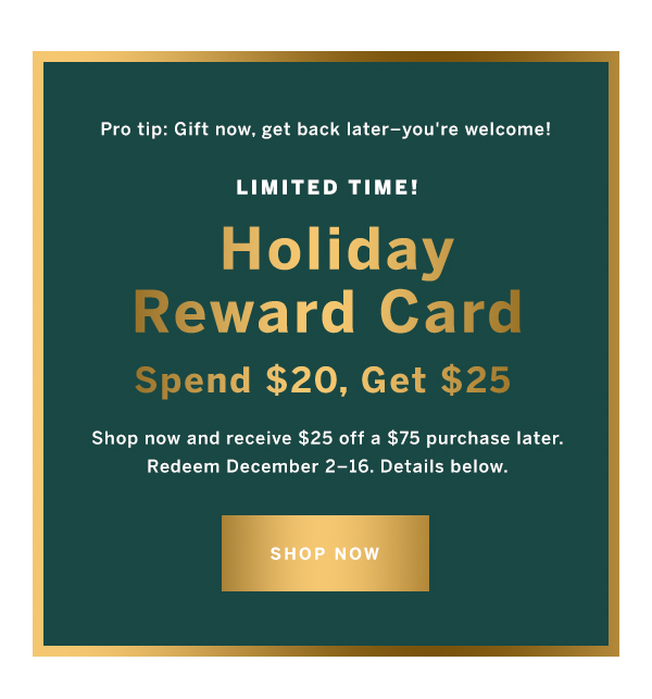 Holiday Reward Card