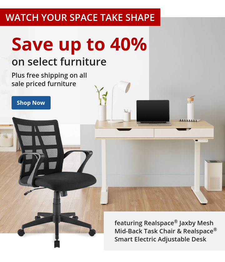 Get over 30% off select furniture and watch your space take shape