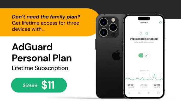 AdGuard Personal Plan: Lifetime Subscription