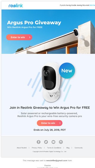 Reolink gmail best sale