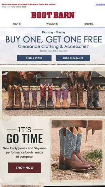 Enter The Performance Shop Boot Barn Email Archive