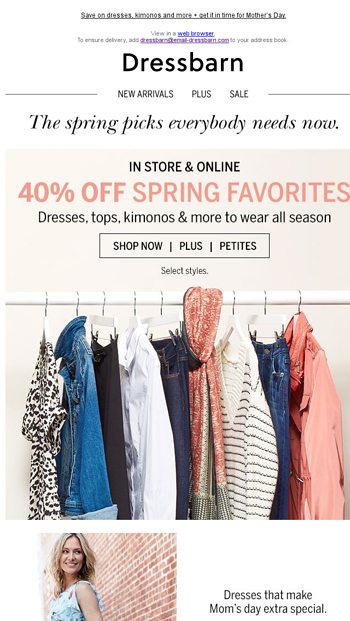 Spring Picks We Love 40 Off Dressbarn Email Archive