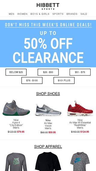 hibbett sports clearance shoes