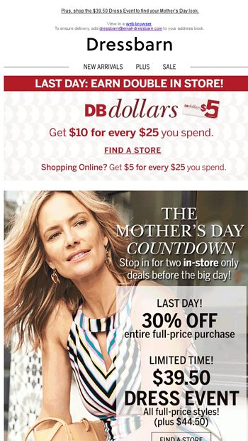 For Mom For You Enjoy 30 Off Dressbarn Email Archive