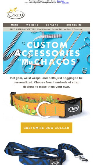 Gear Up with Custom Accessories Chaco Email Archive