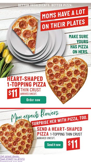 Make your loved ones feel special with our Heartshaped Pizza from Papa  John's 😍❤️ Order now online at www.papajohns.bh or via Hungerline…