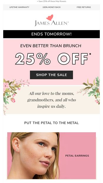 James allen mother's deals day sale