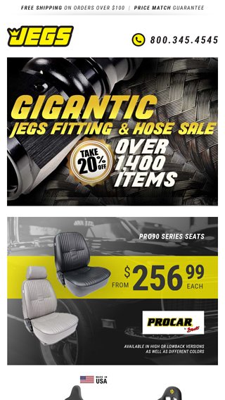 20 Off Over 1400 JEGS Fittings and Hoses