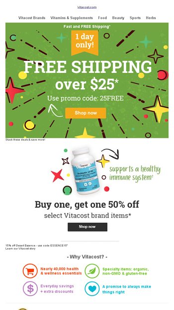 Free Shipping When You Spend 25 Today Only Vitacost Com Email Archive