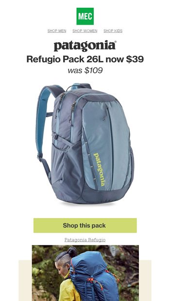 mec patagonia backpack