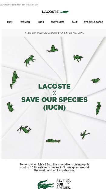 Lacoste And IUCN Join Forces To Champion The Cause Of 49 OFF