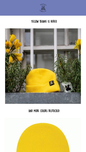 teddy fresh yellow beanie